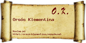 Orsós Klementina névjegykártya