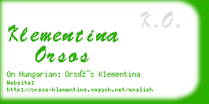 klementina orsos business card